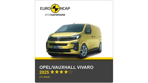 Opel Vauxhall Vivaro Euro NCAP Commercial Van Safety Results 2025