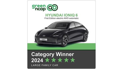 Hyundai IONIQ 6 Green NCAP Category Winner 2024 Large Family Car