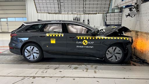 Audi A6 e tron Full Width Rigid Barrier test 2025 after crash