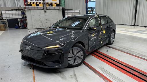 Audi A6 e tron Side Mobile Barrier test 2025 after crash