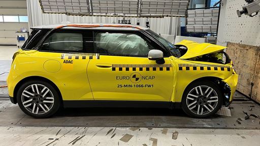 MINI Cooper E Full Width Rigid Barrier test 2025 after crash