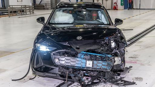Audi A5 Mobile Progressive Deformable Barrier test 2024 after crash