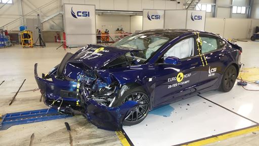 Tesla Model 3 Mobile Progressive Deformable Barrier test 2025 after crash
