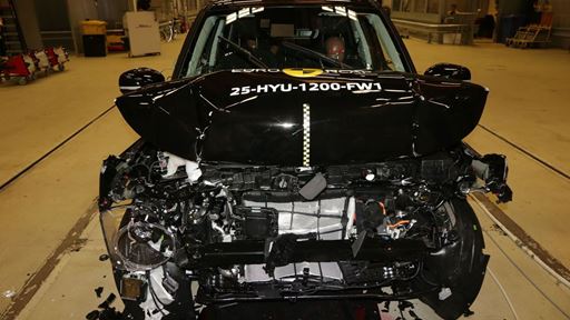 Hyundai INSTER Full Width Rigid Barrier test 2025 after crash