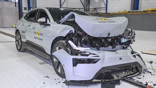 Polestar 4 Full Width Rigid Barrier test 2025 after crash