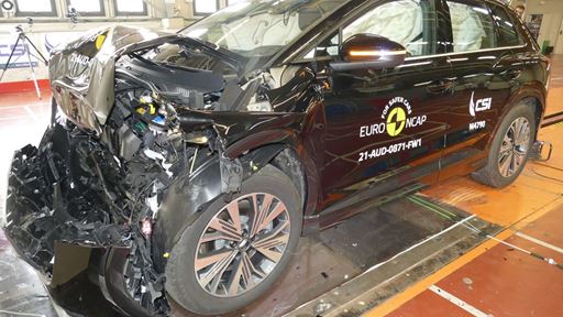 Audi Q4 e tron Full Width Rigid Barrier test 2025 after crash