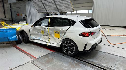 BMW 1 Series Side Mobile Barrier test 2025 after crash