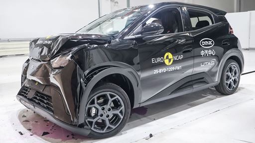 BYD DOLPHIN SURF Full Width Rigid Barrier test 2025 after crash