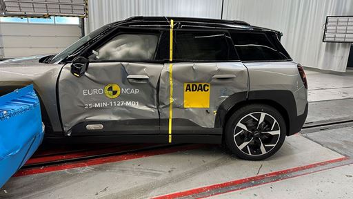 MINI Aceman Side Mobile Barrier test 2025 after crash