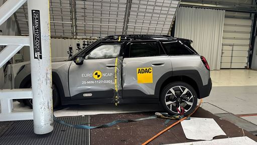 MINI Aceman Side Pole test 2025 after crash