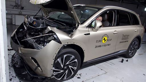 MG MGS6 EV Full Width Rigid Barrier test 2025 after crash