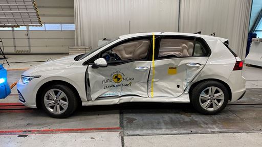 VW Golf Side Mobile Barrier test 2022 after crash
