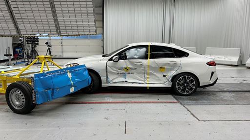 BMW 2 Series Gran Coup Side Mobile Barrier test 2025 after crash