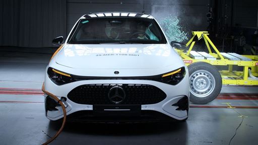 Mercedes Benz CLA Side Mobile Barrier test 2025