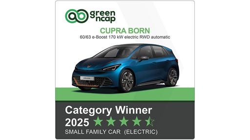 CUPRA Born Green NCAP Category Winner 2025 Small Family Car Electric