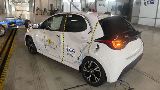 Toyota Yaris MDB test 2025 after crash