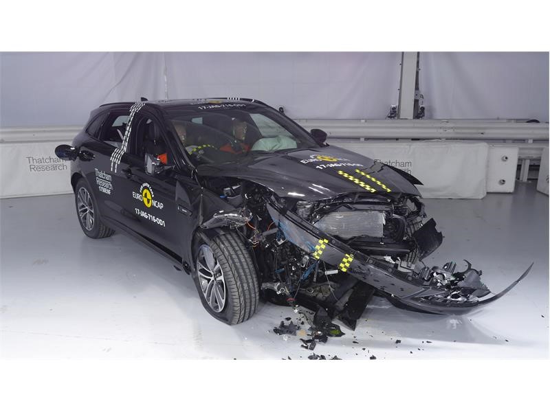 Euro NCAP Newsroom Jaguar FPace Frontal Offset Impact test 2017 after crash