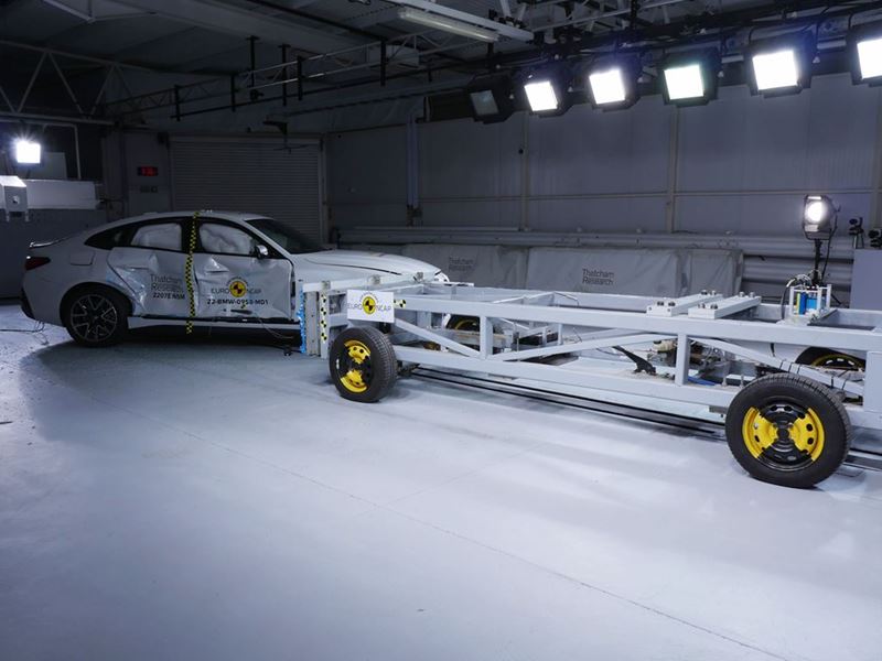 Euro NCAP Newsroom : BMW I4 - Side Mobile Barrier Test 2022 - After Crash