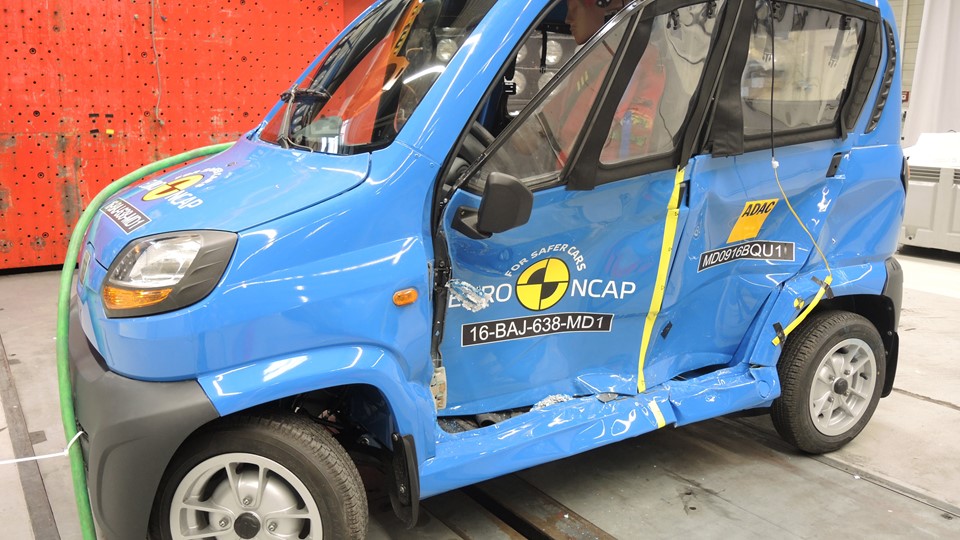Bajaj Qute Side crash test 2016 - after crash