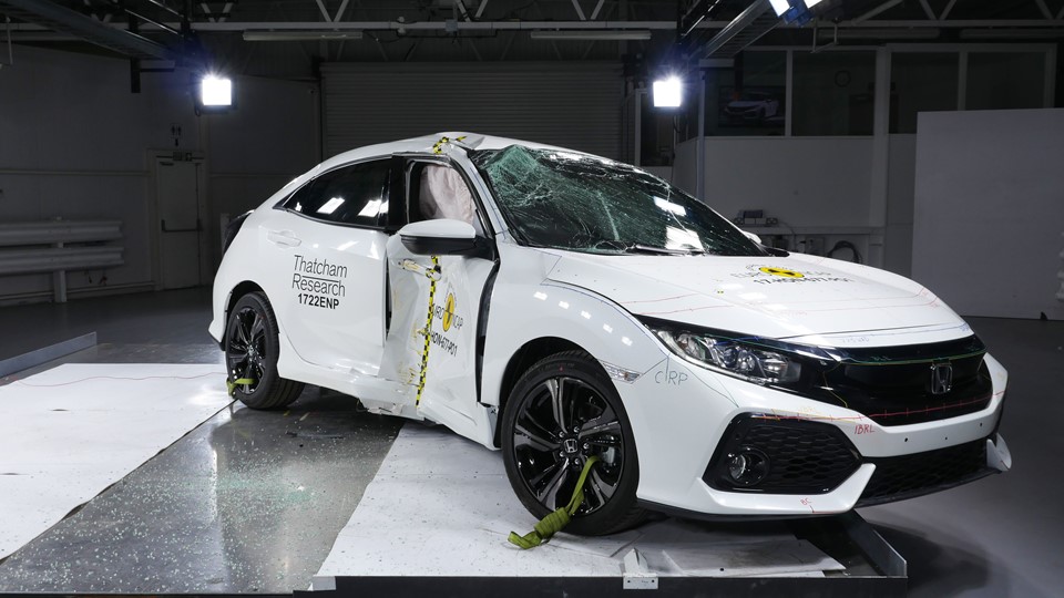 Honda Civic - Pole crash test 2017 - after crash