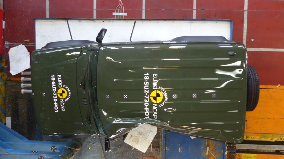 Suzuki Jimny - Pole crash test 2018 - after crash