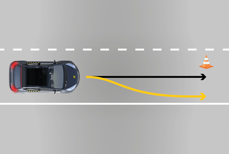 Steering to avoid an obstacle