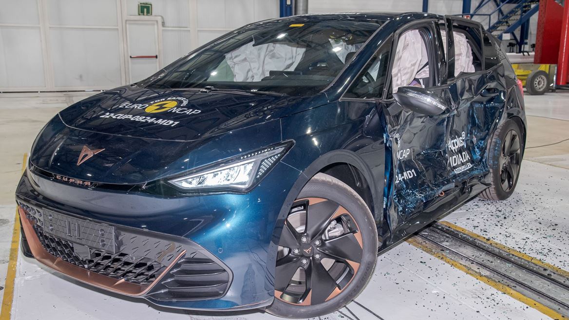 Cupra Born - Side Mobile Barrier test 2022 - after crash