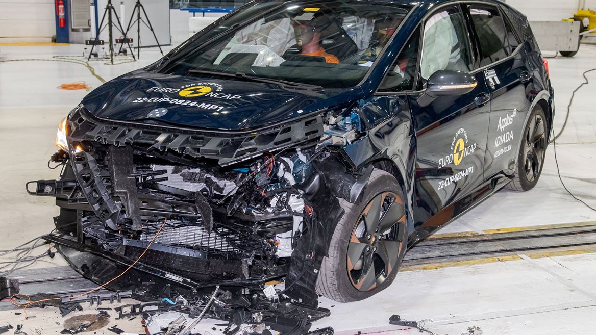 Cupra Born - Mobile Progressive Deformable Barrier test 2022 - after crash