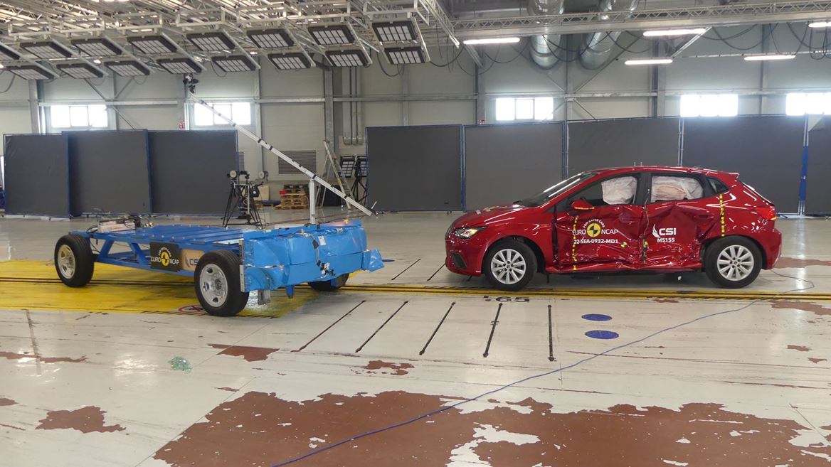 SEAT Ibiza - Side Mobile Barrier test 2022 - after crash