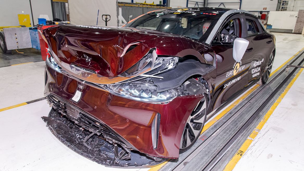 Lucid Air - Full Width Rigid Barrier test 2022 - after crash