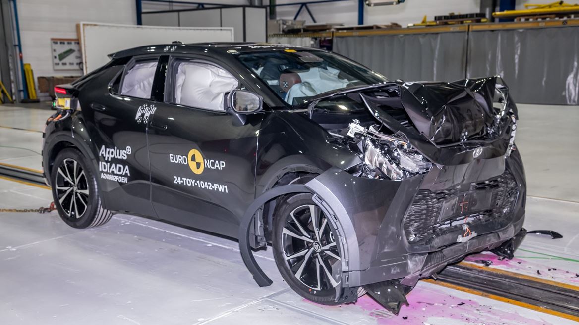 Toyota C HR Full Width Rigid Barrier test 2024 after crash