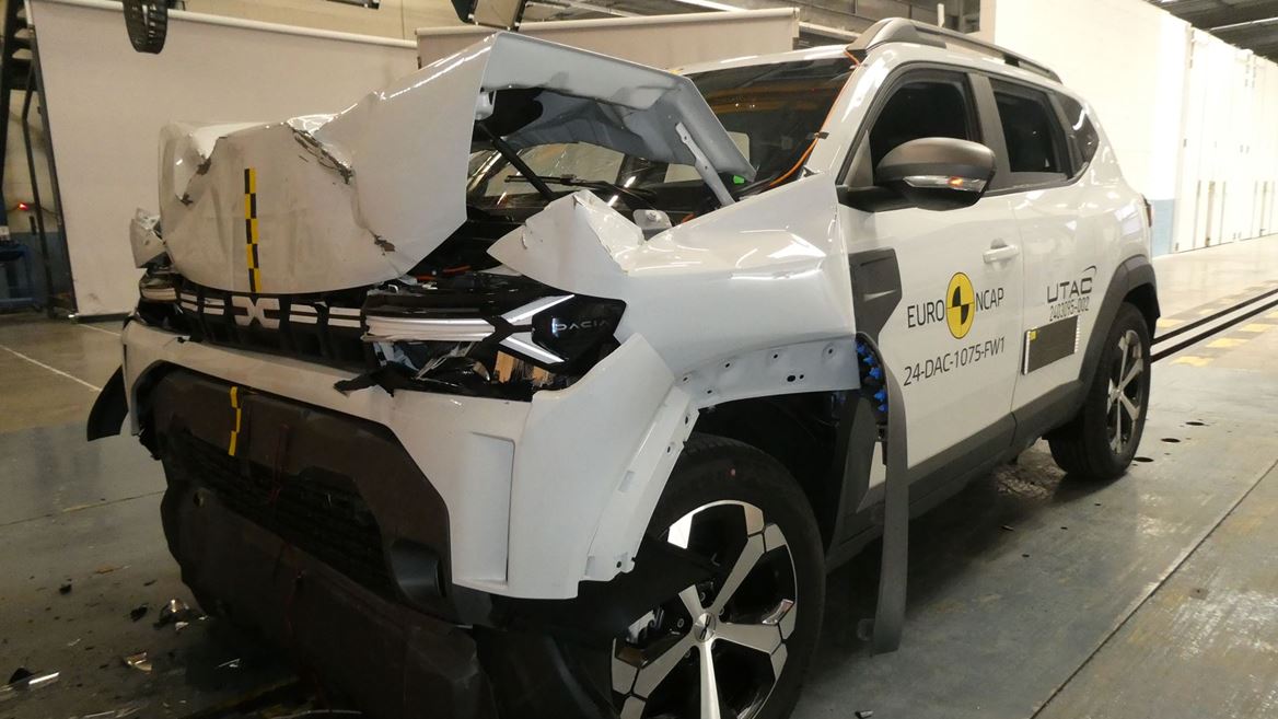 Dacia Duster Full Width Rigid Barrier test 2024 after crash