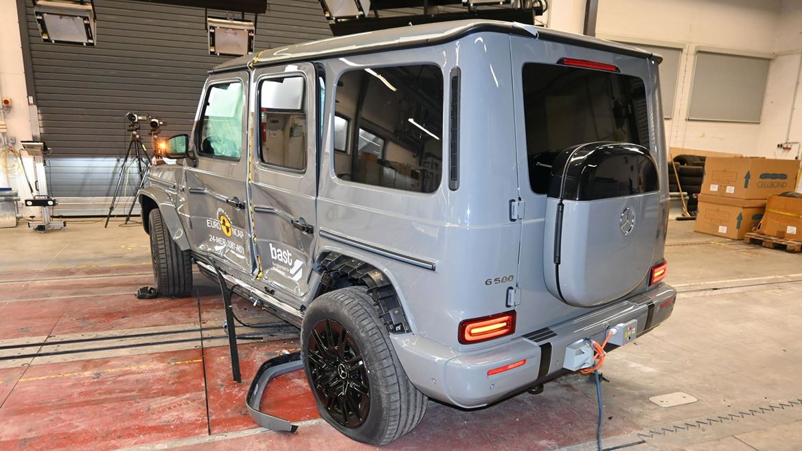 Mercedes Benz G Class EQ Side crash test 2019 after crash