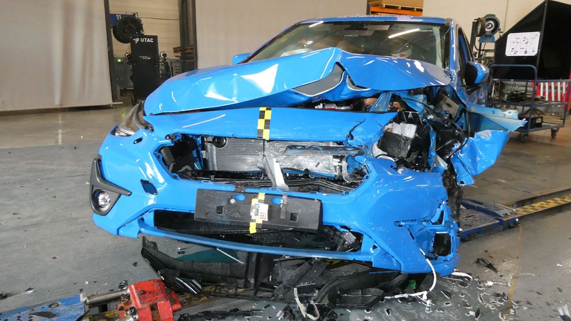 Subaru Impreza Mobile Progressive Deformable Barrier test 2024 after crash