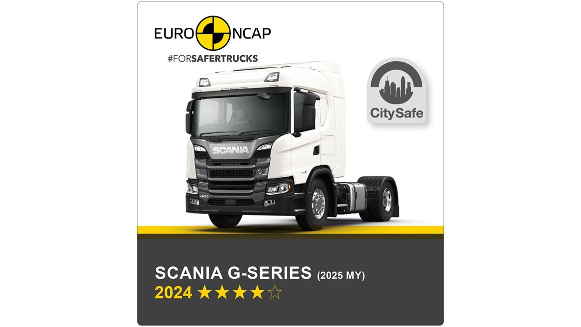 Scania G series 2025 MY Euro NCAP Commercial TRUCK SAFE Results 2024