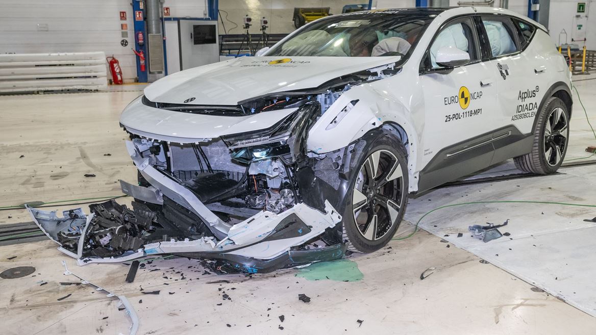 Polestar 3 Mobile Progressive Deformable Barrier test 2025 after crash