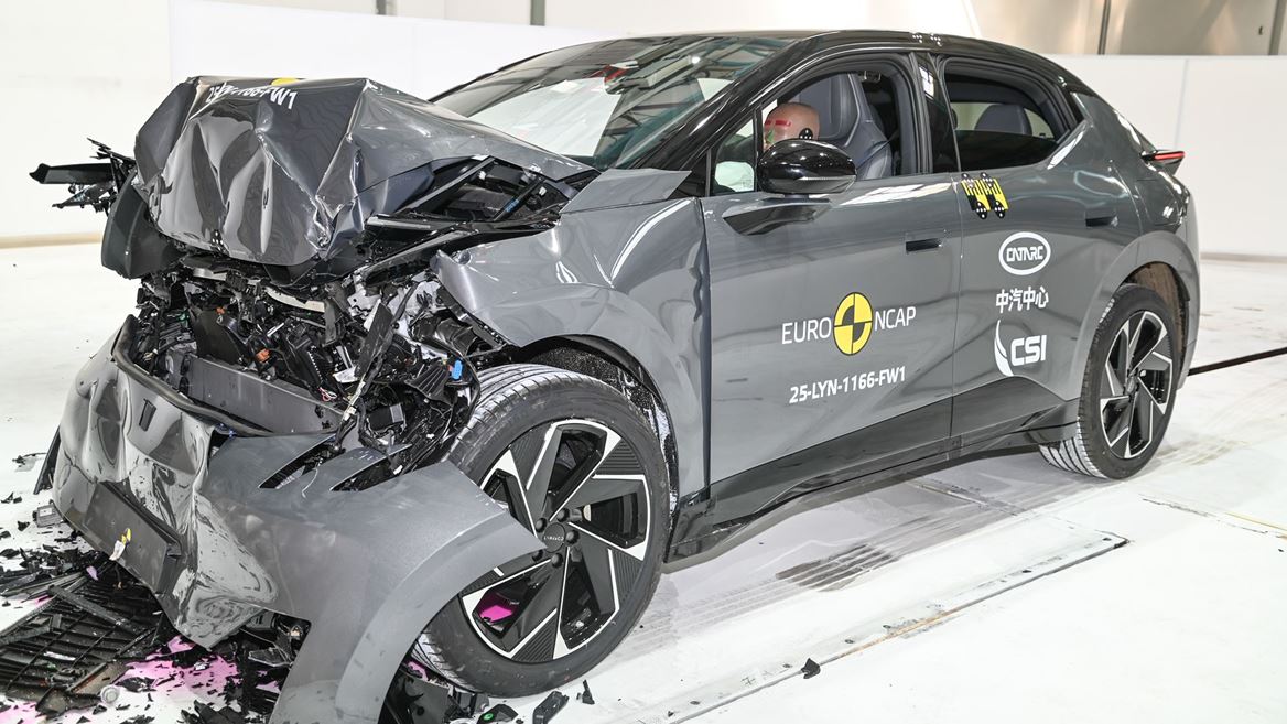 Lynk Co 02 Full Width Rigid Barrier test 2025 after crash