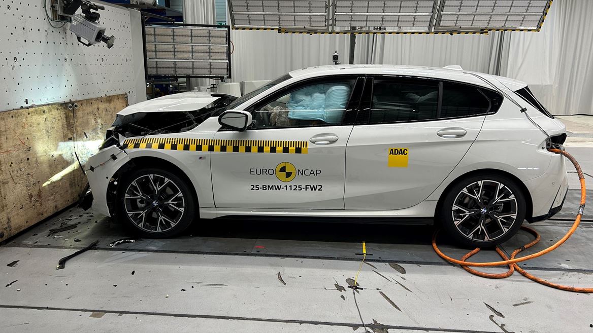 BMW 1 Series Full Width Rigid Barrier test 2025 after crash