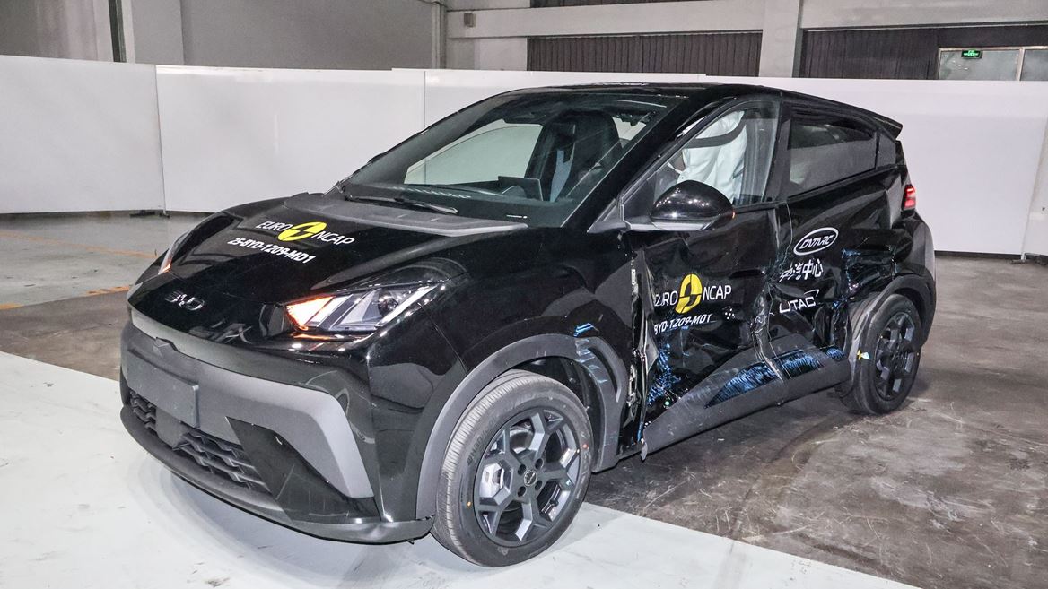 BYD DOLPHIN SURF Side Mobile Barrier test 2025 after crash