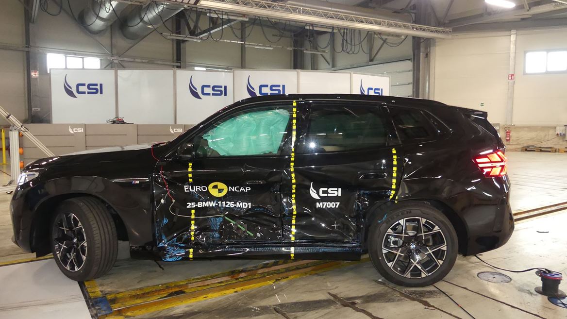BMW X3 Side Mobile Barrier test 2025 after crash