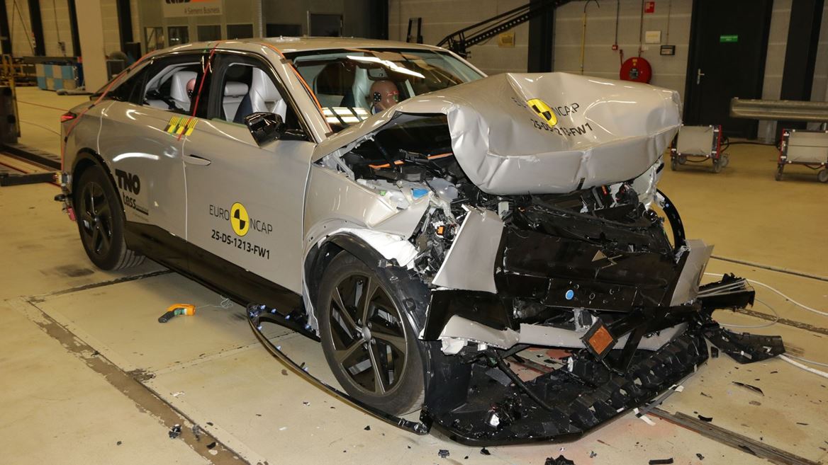 DS N 8 Full Width Rigid Barrier test 2025 after crash