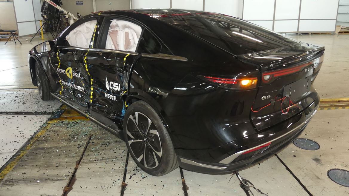 MAZDA 6e Side Mobile Barrier test 2025 after crash