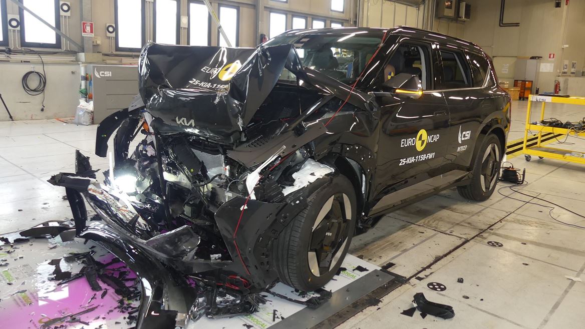 Kia EV5 Full Width Rigid Barrier test 2025 after crash