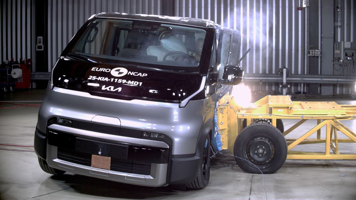 Kia PV5 Passenger Side Mobile Barrier test 2025