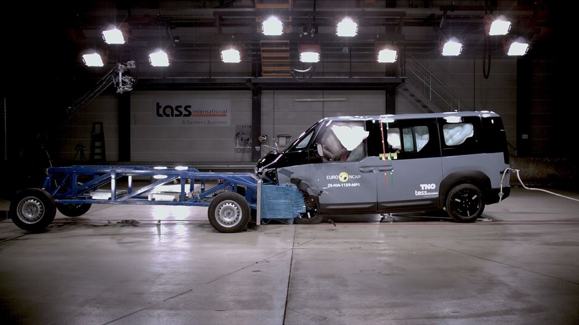 Kia PV5 Passenger Mobile Progressive Deformable Barrier test 2025