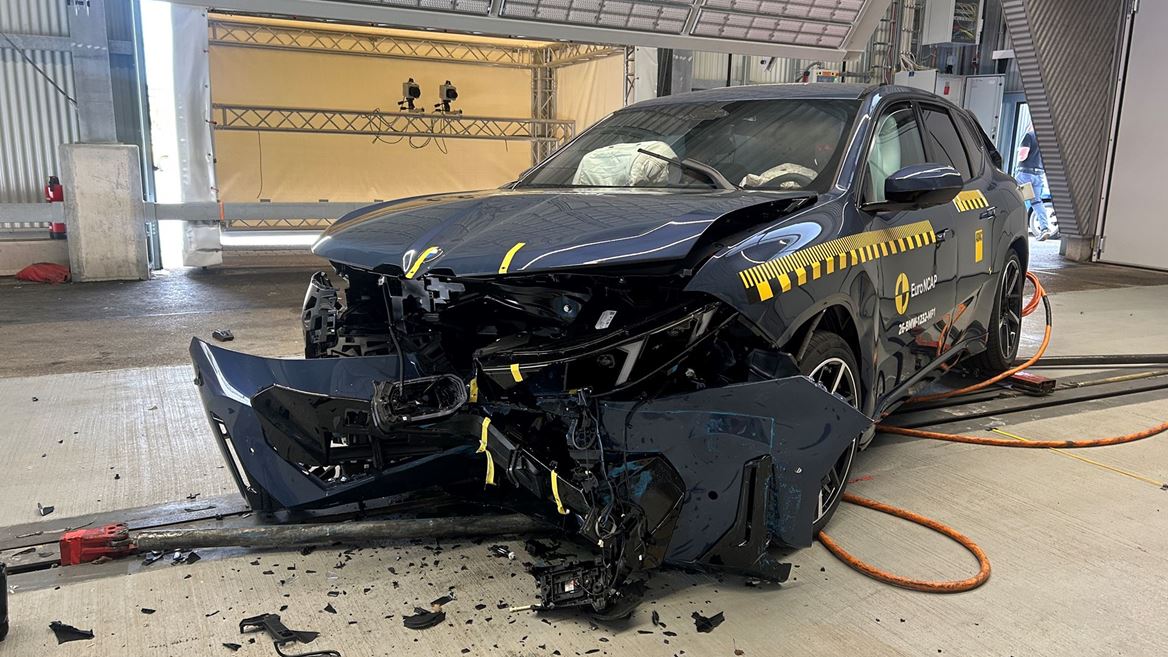 BMW iX3 MPDB test 2026 after crash