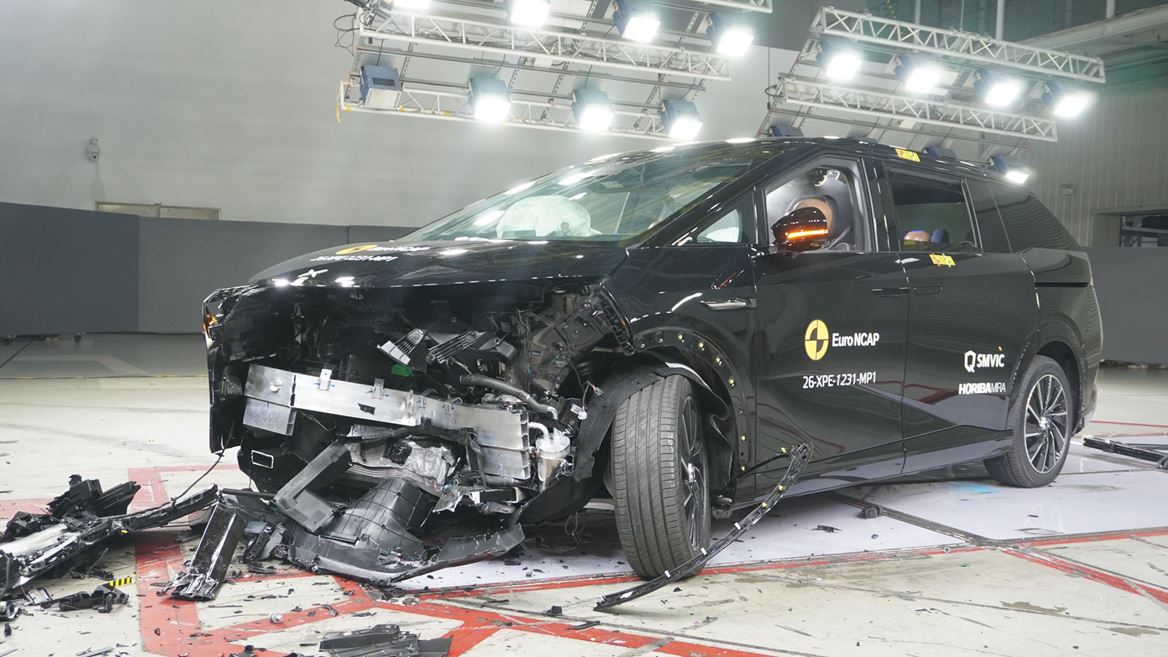 XPENG X9 MPDB test 2026 after crash