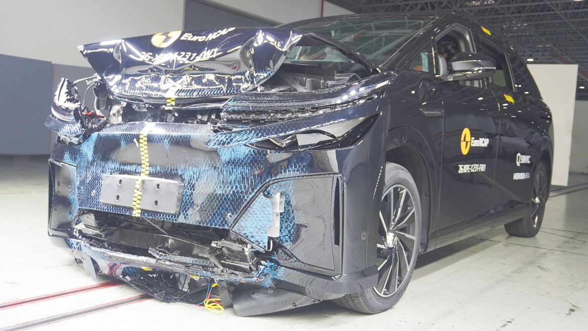XPENG X9 FW test 2026 after crash