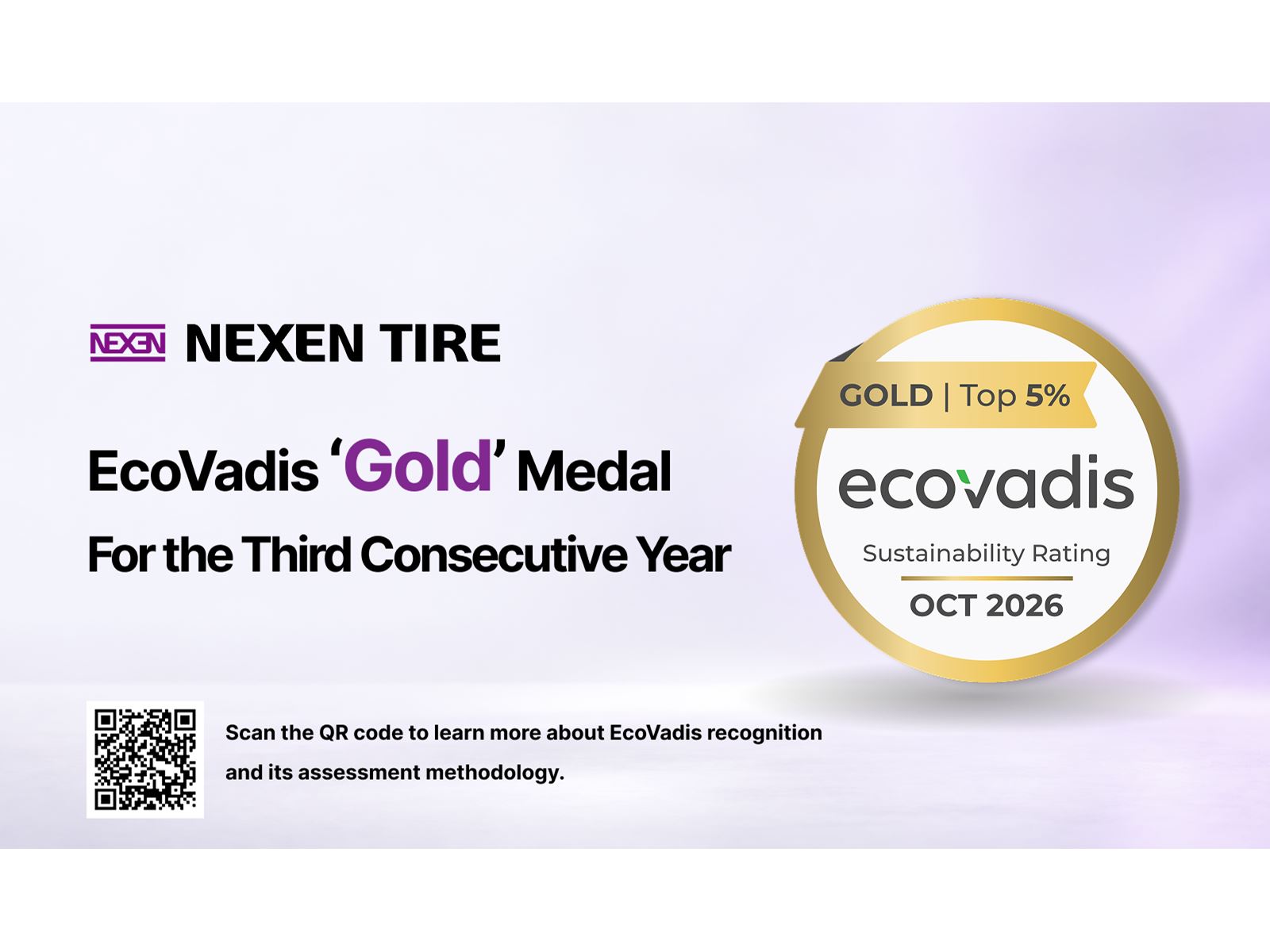 Photo NEXEN TIRE Earns EcoVadis Gold Rating 2026