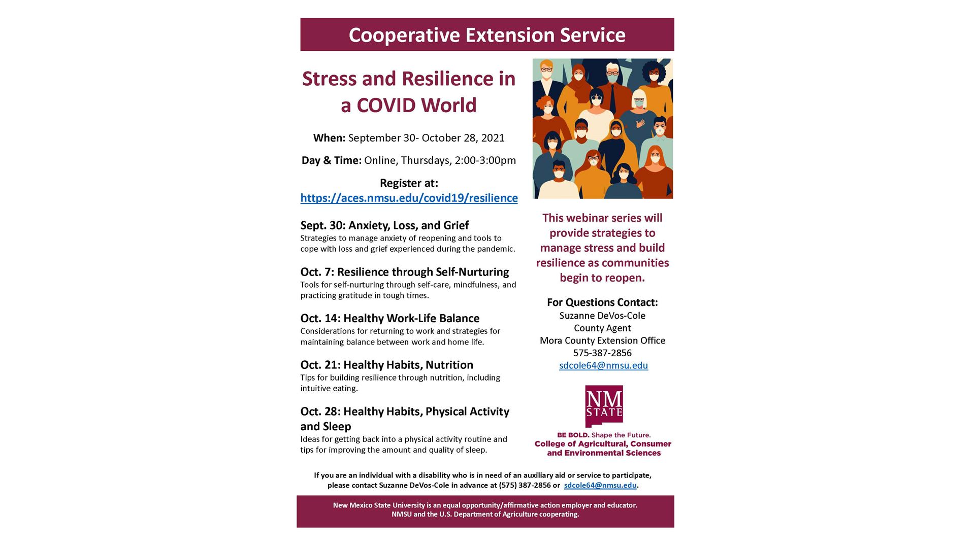 NMSU’s Cooperative Extension to host stress, resilience webinar series